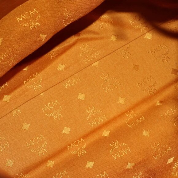 MCM Drawstring Visetos Canvas Leather Shoulder Bag - - Picture 13 of 15